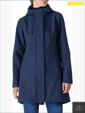 Lightweight Waterproof Fleece Lined Hooded Softshell Rain Jacket Windbreaker